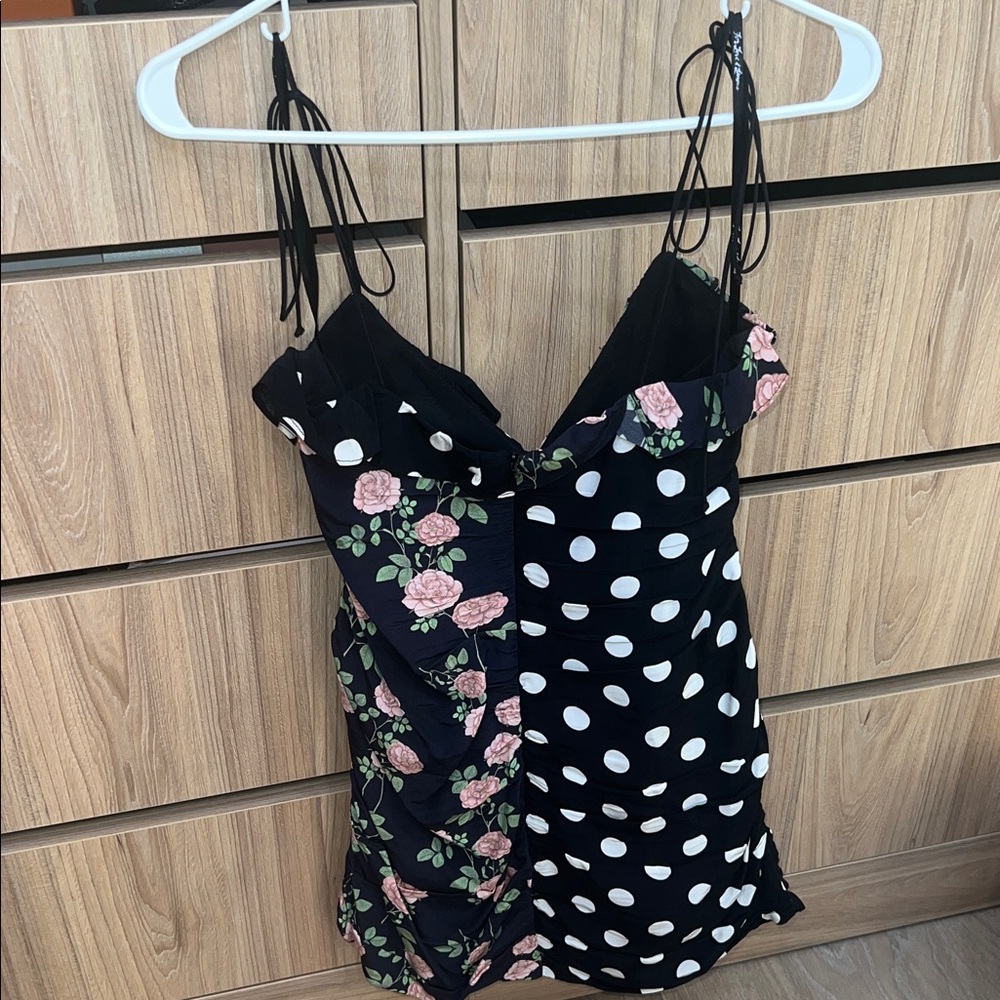 For Love And Lemons Black Floral and Polka Dot Dress - Picture 7 of 7
